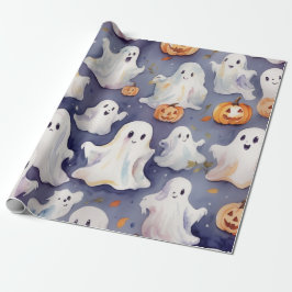 Cute halloween boo-tiful vattencolor presentpapper