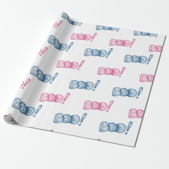 Cute Halloween Boo Wrapping Papper Presentpapper (Utrullad)