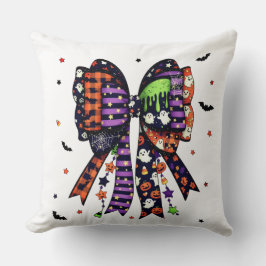 Cute Halloween Bow Ghost och Pumpkin Kudde