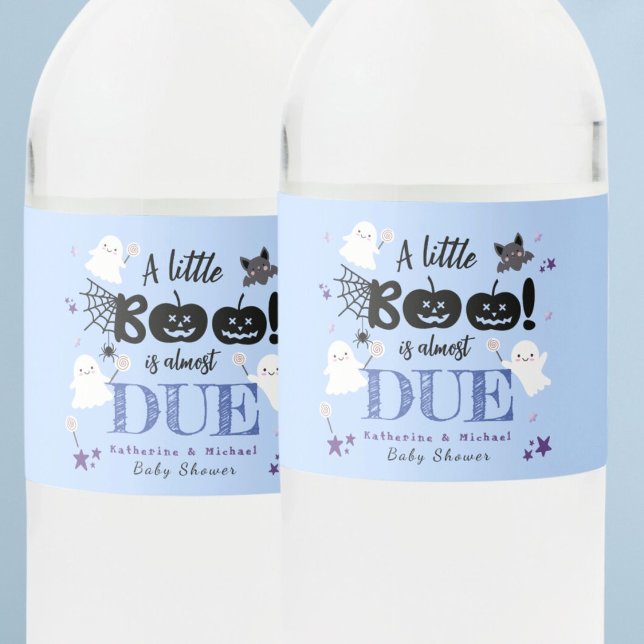 Cute Halloween Boy Baby Shower Vattenflaskor Etikett (Skapare uppladdad)