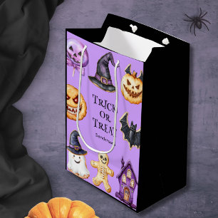 Cute Halloween Bus eller godis Lila Gift Bag