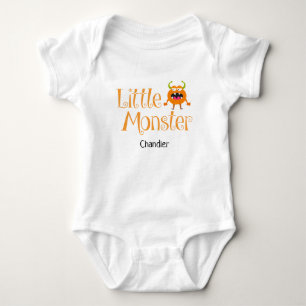 Cute Halloween Bus eller godis Little Monster Namn T Shirt