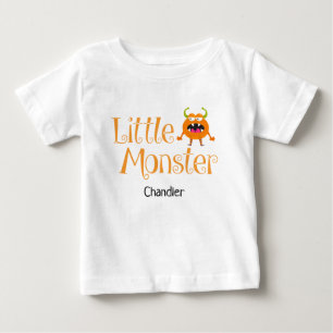 Cute Halloween Bus eller godis Little Monster Namn T Shirt