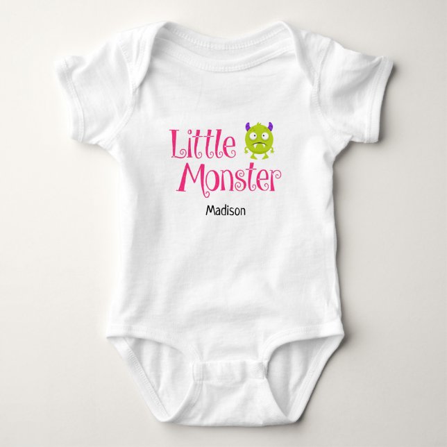 Cute Halloween Bus eller godis Little Monster Namn T Shirt (Framsida)