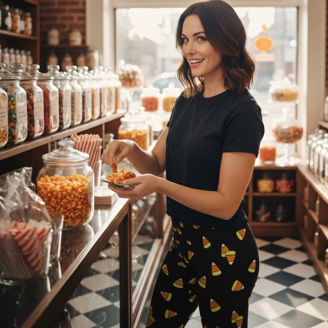 Cute Halloween Candy corn Leggings (Perfect to wear to the candy corn store!)