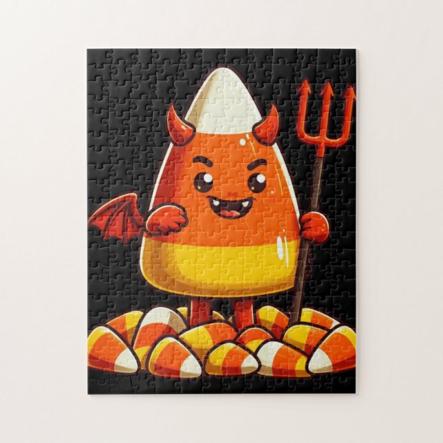Cute Halloween candy corn monster Pussel (Vertikal)