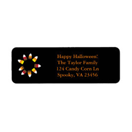 Cute Halloween Candy corn Orange Black Adress Returadress Etikett
