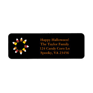 Cute Halloween Candy corn Orange Black Adress Returadress Etikett