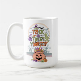 Cute Halloween Candy och Pumpkin Design Kaffemugg