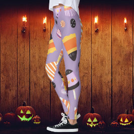 Cute Halloween Candycorn Leggings