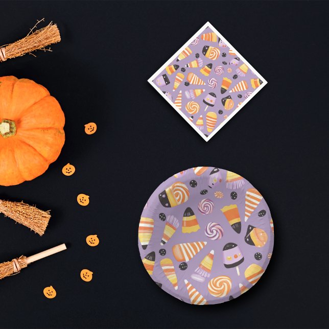 Cute Halloween Candycorn Pappersservett (Skapare uppladdad)