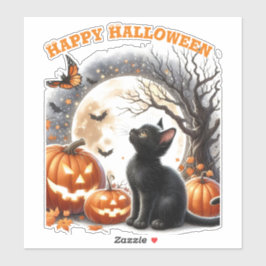 Cute Halloween Cat Anpassningsbar-cut Vinyl Sticke Klistermärken