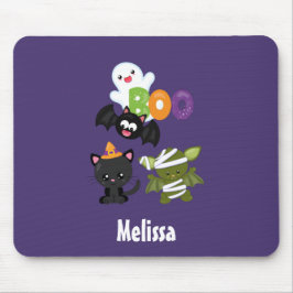 Cute Halloween Cat, Fladdermus, Mummy & Ghost Musmatta