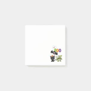 Cute Halloween Cat, Fladdermus, Mummy & Ghost Post-it Block