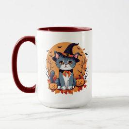 Cute Halloween Cat Large Combo Mugg