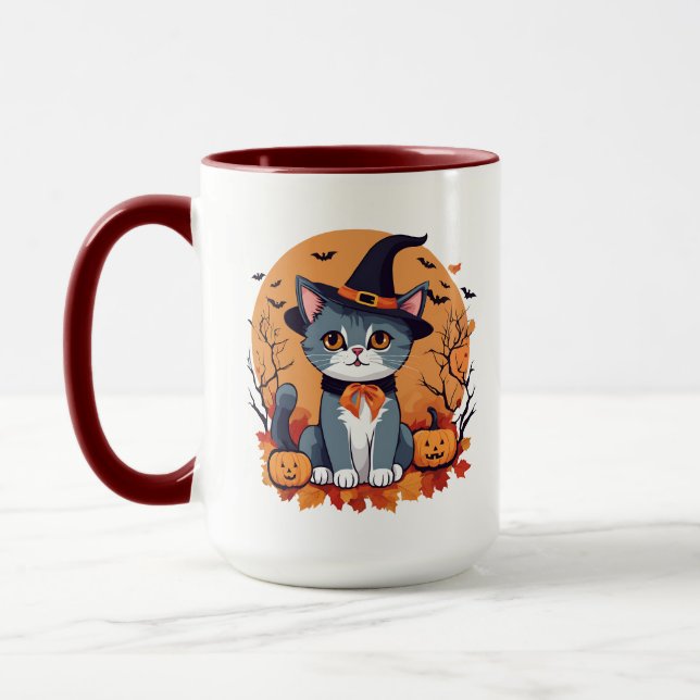 Cute Halloween Cat Large Combo Mugg (Vänster)