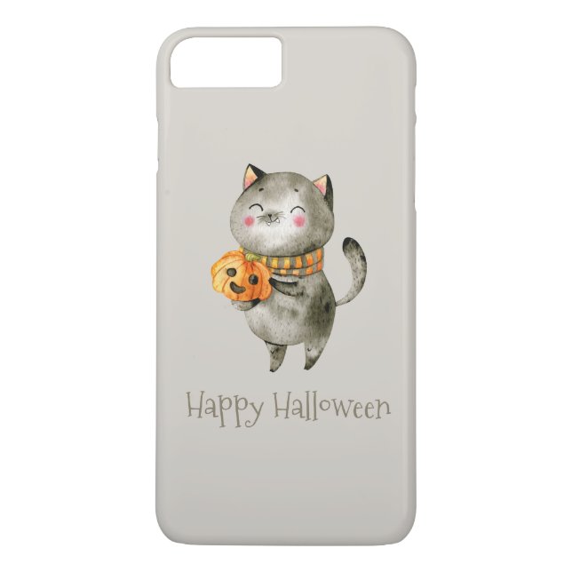 Cute Halloween Cat med Pumpkin | Telefonväska Case-Mate iPhone Skal (Baksida)