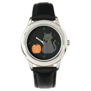 Cute Halloween Cat och Pumpkin Armbandsur