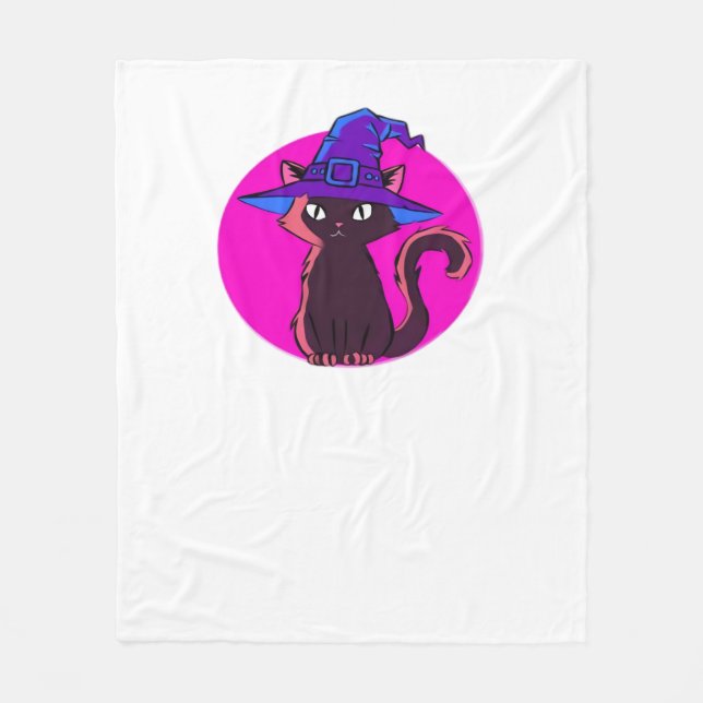 Cute Halloween Cat Oversized T-Shirt Fleecefilt (Framsidan)