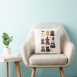 Cute Halloween Cat Pillow Kudde