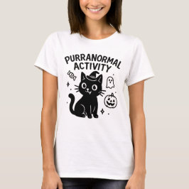 Cute Halloween Cat Tee med normal aktivitet