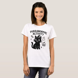 Cute Halloween Cat Tee med normal aktivitet