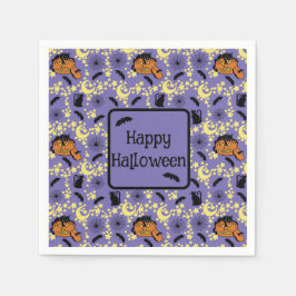 Cute Halloween Cats, Fladdermus och Stars Pappersservett