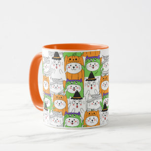 Cute Halloween Cats Mugg