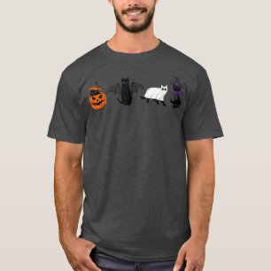 Cute Halloween Cats Pumpkin Demon Ghost Witch 511 T Shirt