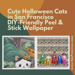 Cute Halloween Cats San Francisco DIY Peel & Stick