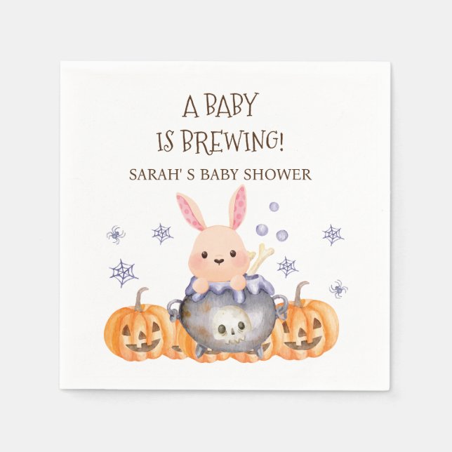 Cute Halloween Cauldron Baby är en bryggstövel Pappersservett (Framsidan)