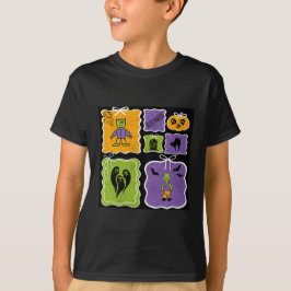 Cute Halloween Characters Frankenstein och Zombie T Shirt