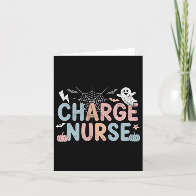 Cute Halloween Charge Nurse Nursing Kort (Framsida)