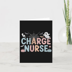 Cute Halloween Charge Nurse Nursing Kort