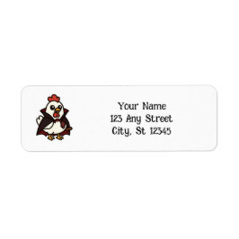 Cute Halloween Chicken Vampire Returadress Etikett
