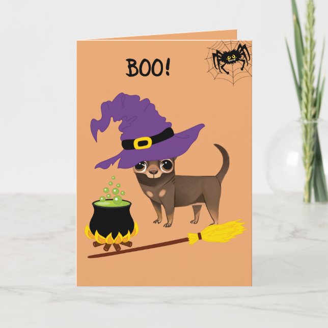 Cute Halloween Chihuahua-kort Kort (Framsida)