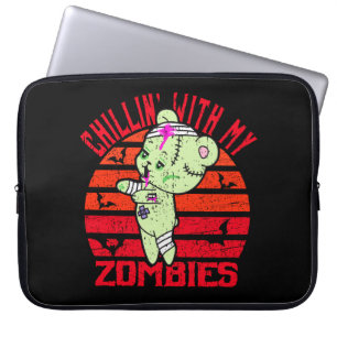 Cute Halloween Chillin med My Zombies Nalle Laptop Fodral