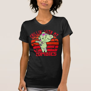 Cute Halloween Chillin med My Zombies Nalle T Shirt