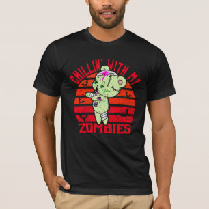 Cute Halloween Chillin med My Zombies Nalle T Shirt