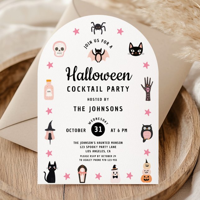 Cute Halloween Cocktail Party Inbjudningar (Cute Halloween Cocktail Party Invitation)