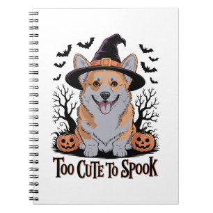 Cute Halloween Corgi in Witch Hat Anteckningsbok