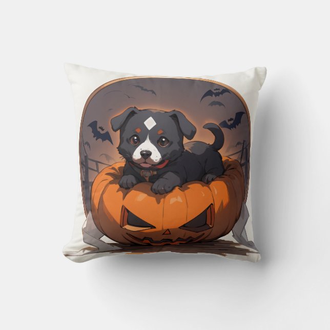 Cute Halloween Cosplay Puppy Cushion Kudde (Framsida)