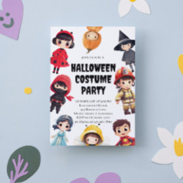 Cute Halloween Costume Party-inbjudan, för barn Inbjudningar