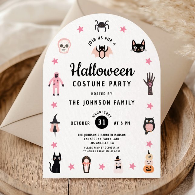 Cute Halloween Costume Party-inbjudan Inbjudningar (Cute Halloween Costume Party Invitation)