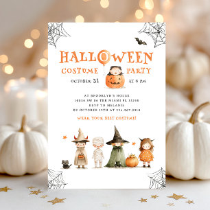 Cute Halloween Costume Party Inbjudningar