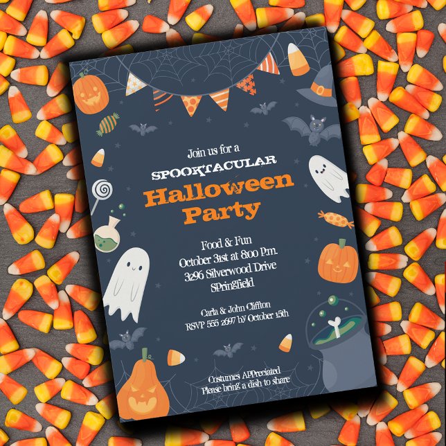 Cute Halloween Costume Party Inbjudningar (Cute Halloween Costume Party Invitations)