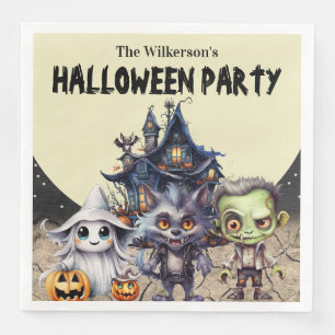 Cute Halloween Costume Party och Haunted House Pappersservett