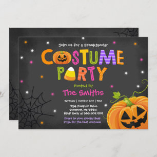 Cute Halloween Costume Party Spooktacular Inbjudningar