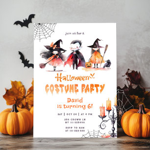 Cute Halloween Costume party-spooky-födelsedag Inbjudningar