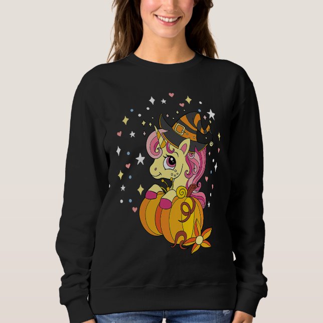 Cute Halloween Costume Witchy Unicorn Halloween T Shirt (Framsida)